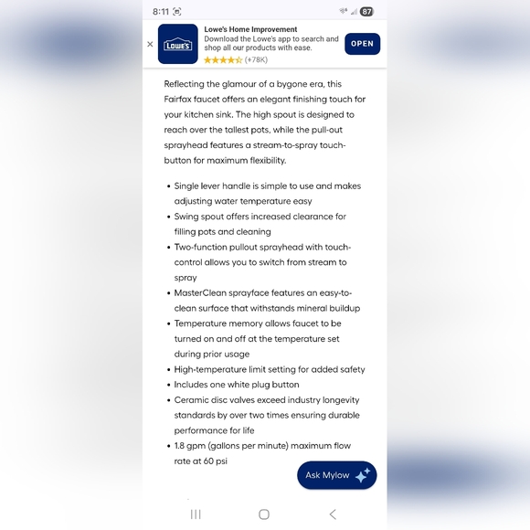 Kohler Oil-Rubbed Bronze Kitchen Faucet with Pull-Out Sprayer - Picture 9 of 9